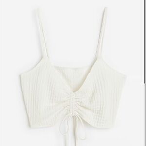 NWOT H&M White Crop Top Drawstring
